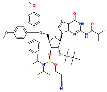 (image for) MC082203 5'-O-DMT-2'-O-tert-Butyldimethylsilyl-N2-isobutyrylguanosine 3'-CE phosphoramidite